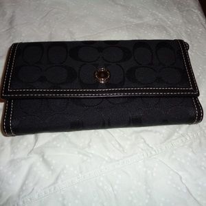 Coach Black Tri fold Wallet